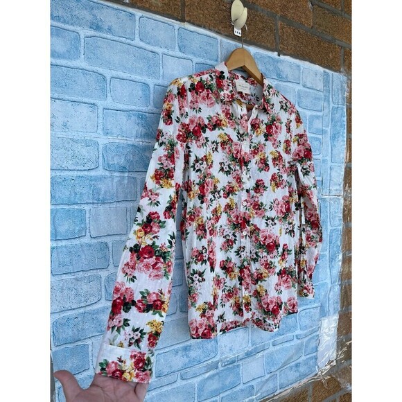 Sézane Pierro Shirt Bouquet De Rose size 34/4 - Picture 4 of 12